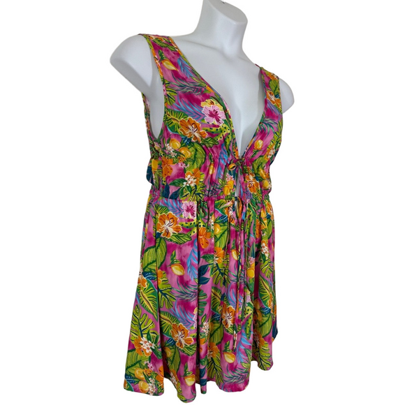Cupshe Multicolor Tropical Floral Coverup Mini Dress SKU0871 - Picture 2 of 7